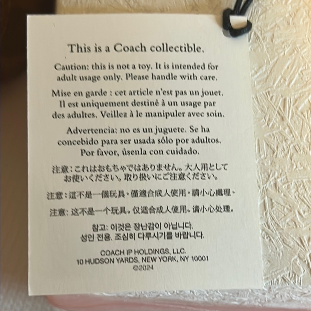 COACH Collectible Bear Bag Charm in Signature Canvas with Dust Bag NWT! - Picture 3 of 9